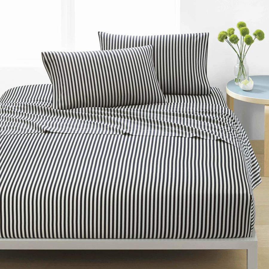 Marimekko Ajo Cotton-Percale Black Sheet Set