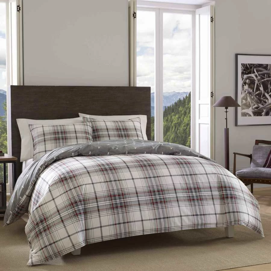 Eddie Bauer Alder Plaid Cotton Duvet Cover Set - Image 3