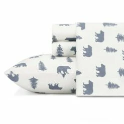 Eddie Bauer Bear And Trees Flannel Sheet Set