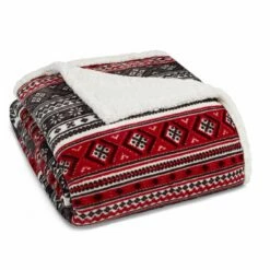 Eddie Bauer Classic Fair Isle Ultra Soft Plush Fleece Throw Blanket