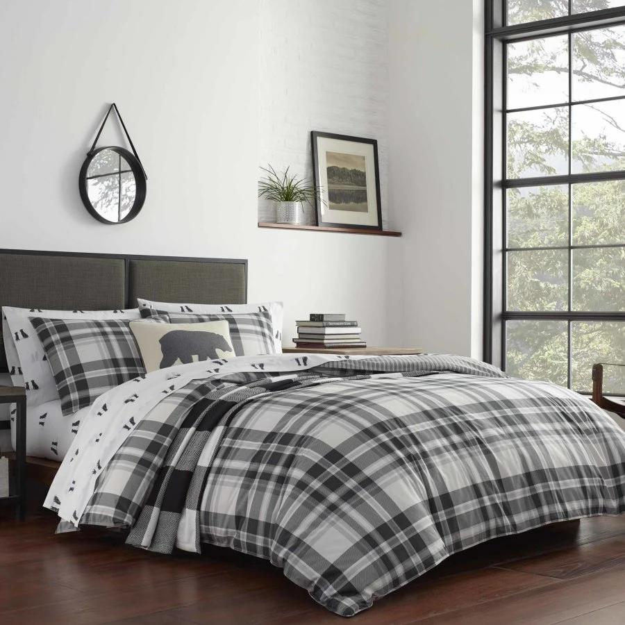 Eddie Bauer Coal Creek Plaid Cotton Comforter-Sham Set