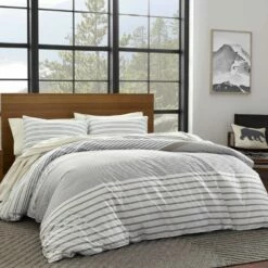 Eddie Bauer Cooper Stripe Cotton Duvet Cover Set
