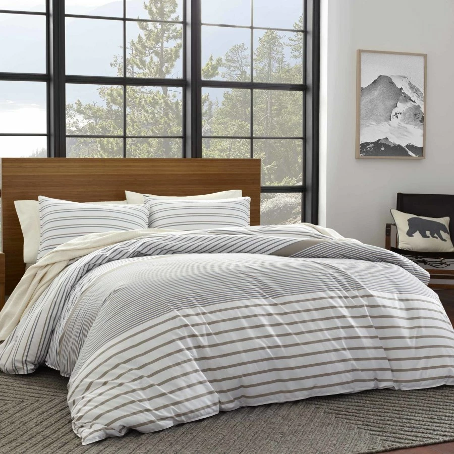 Eddie Bauer Cooper Stripe Cotton Duvet Cover Set