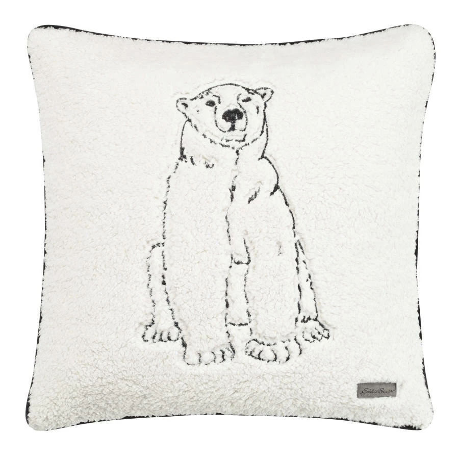 Eddie Bauer Cozy Polar Bear Knit Decorative Pillow - Image 3