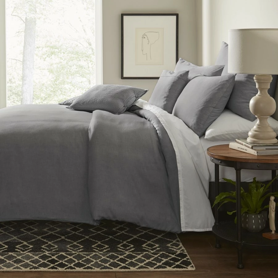 ED Ellen DeGeneres Dream Cotton Charcoal Duvet Cover