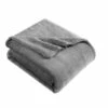 Eddie Bauer Eb Signature Solid Ultra Soft Plush Fleece Throw Blanket - Smoke