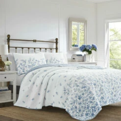Laura Ashley Flora Cotton Quilt-Sham Set