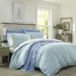 Laura Ashley Jaynie Cotton-Percale Duvet Cover Set