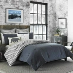 Eddie Bauer Kingston Chino Black Duvet Cover Set