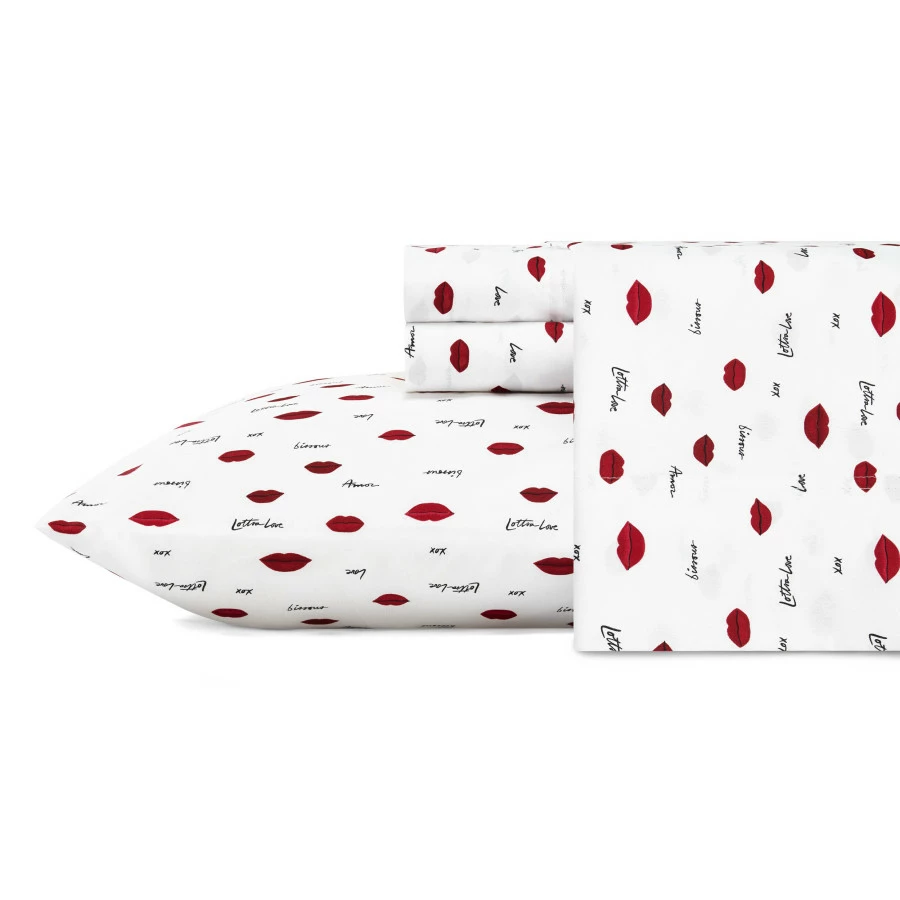 Betsey Johnson Love Lips Microfiber Sheet Set