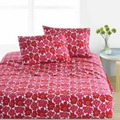 Marimekko Mini Unikko Cotton-Percale Sheet Set