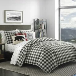 Eddie Bauer Mountain Plaid Cotton Comforter-Sham Set