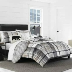 Eddie Bauer Normandy Plaid Micro-Sued Comforter-Sham Set