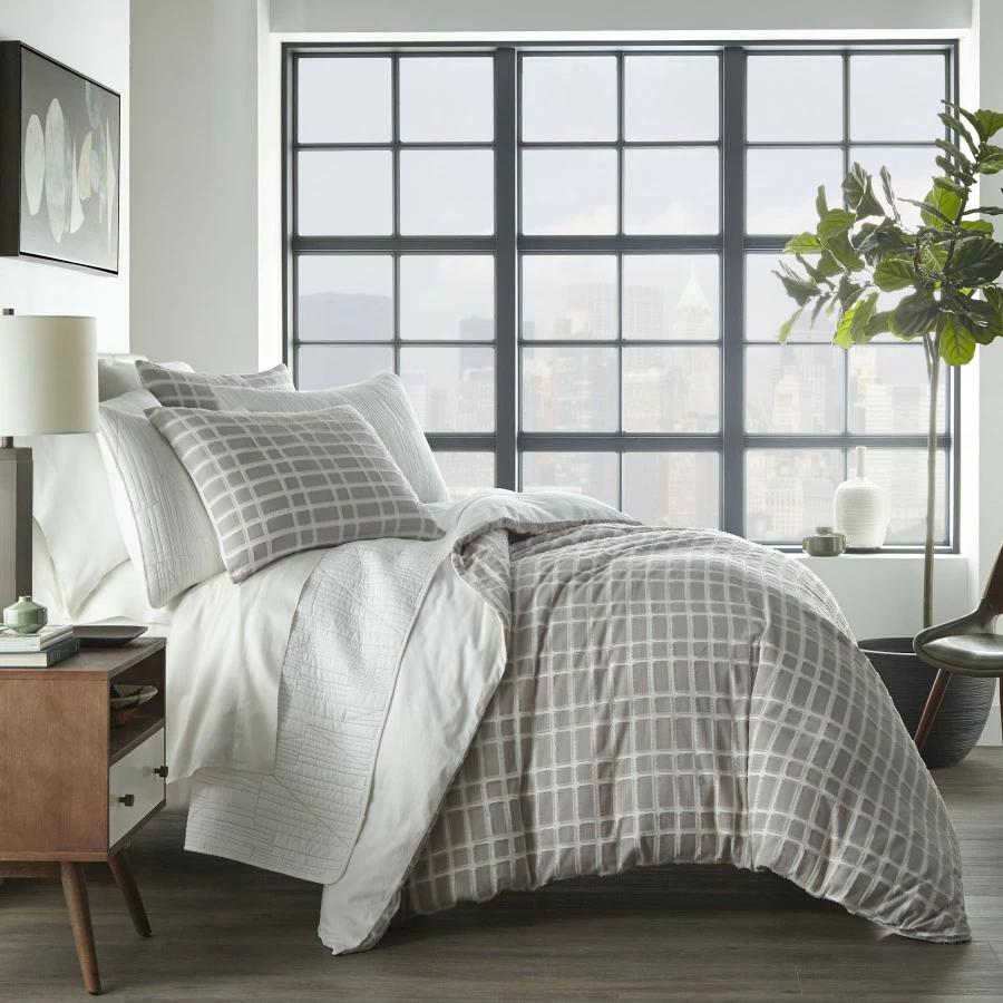 City Scene Sherman Cotton Grey Duvet Cover Set