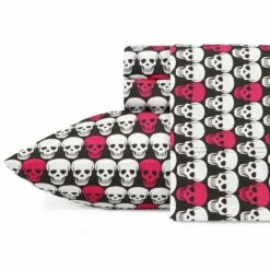 Betsey Johnson Skulls Microfiber Sheet Set