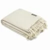 Vera Wang Vw Twill Fringe Yarn Dyed WhiteThrow Blanket