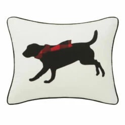 Eddie Bauer Winter Lab Red Felt Decorative Pillow