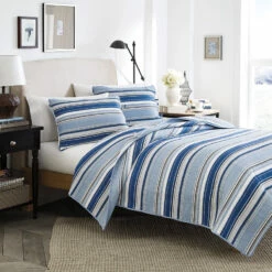 Stone Cottage Fresno Blue Quilt Set