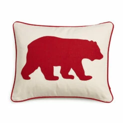 Eddie Bauer Bear Red 16" X 20" Breakfast Pillow