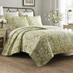 Laura Ashley Rowland Sage Quilt Set