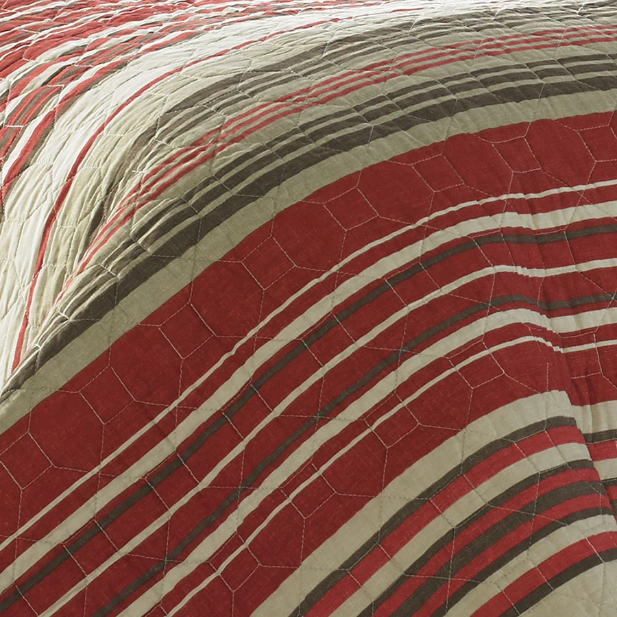 Eddie Bauer Yakima Valley Stripe Red Quilt Set - Image 2