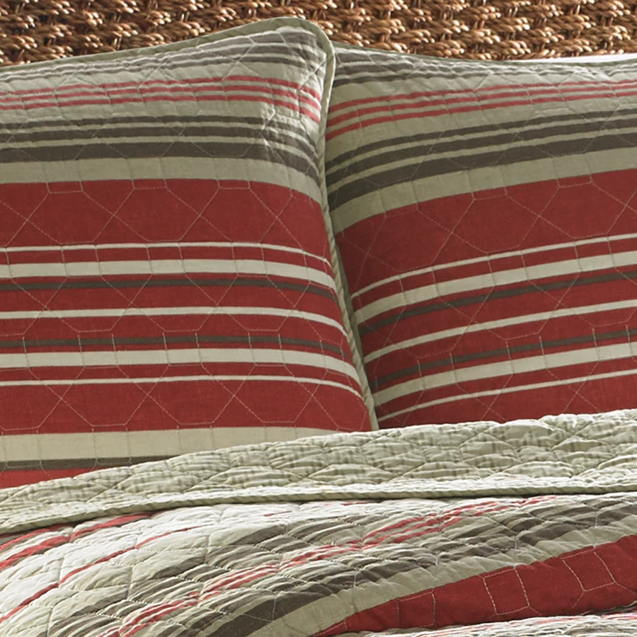 Eddie Bauer Yakima Valley Stripe Red Quilt Set - Image 3